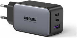 Сетевое зарядное устройство UGREEN USB-A + 2хUSB-C, GaN, 65 Вт черный (10335_)
