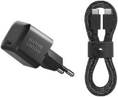 Сетевое зарядное устройство Native Union Fast GaN Charger + кабель USB-C, PD, 30 Вт