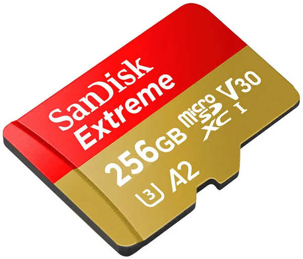 Карта памяти SanDisk Extreme microSDXC 256 ГБ Class 10 V30 A2 U3 SDSQXA1-256G-GN6MN 6736776