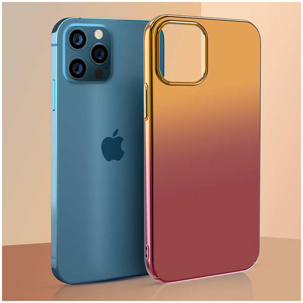 Чехол PQY Aurora для iPhone 12 Pro Max Оранжевый-Красный Kingxbar IP 12/12 Pro Max Aurora Series (Orange-R 6762968