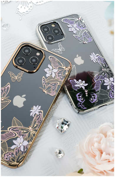 Чехол PQY Butterfly для iPhone 12 Pro Max / Kingxbar IP 12 Pro Max Butterfly Series-Purple/S