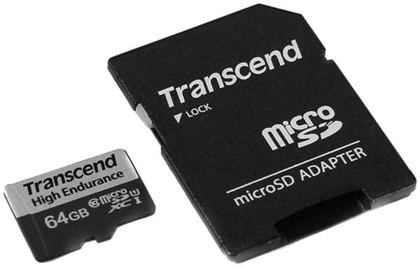 Карта памяти Transcend MicroSDXC High Endurance 350V 64 Гб UHS-I Class 1 (U1), Class 10 TS64GUSD350V 6769546