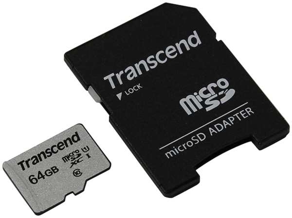 Карта памяти Transcend MicroSDXC 300S 64 Гб UHS-I Class 1 (U1), Class 10 TS64GUSD300S-A 6769547