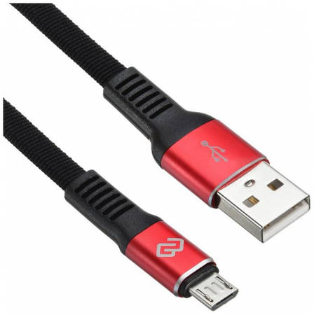 Кабель USB Digma USB A (m) micro USB B (m) 1.2м. чёрный/красный