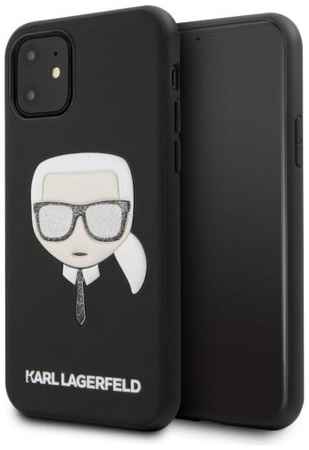 Чехол для телефона Karl Lagerfeld Leather Iconic Karl Glitter для iPhone 11 (KLHCN61GLBK)