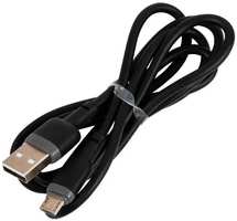 USB кабель Red Line USB - Micro USB, liquid silicone, усиленный коннектор, PD, до 3А (УТ000030875) black