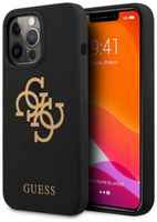Чехол для телефона Guess LIQUID SILICONE BIG 4G LOGO PRINT для iPhone 13 ProMax (GUHCP13XLS4GGBK)