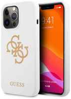 Чехол для телефона Guess LIQUID SILICONE BIG 4G LOGO PRINT для iPhone 13 Pro (GUHCP13LLS4GGWH)