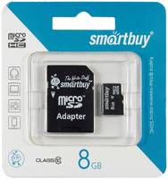 Карта памяти Smart Buy Micro SDHC 8 Gb с адаптером