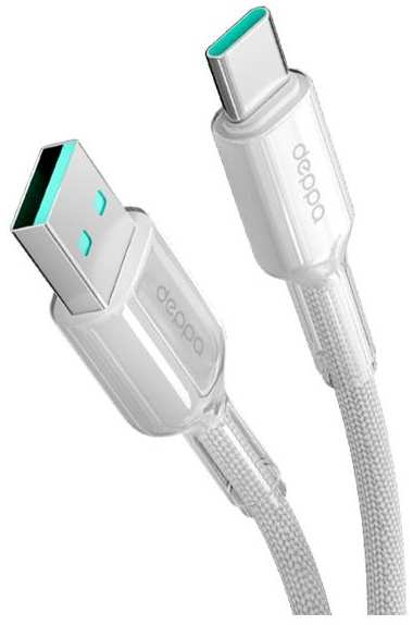 Кабель Deppa Joy USB-A/USB-C, 66 Вт, 3 м, белый (72570)