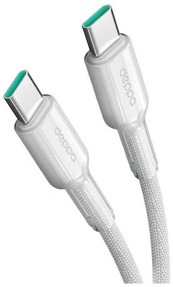 Кабель Deppa Joy USB-C/USB-C, 100 Вт, 3 м, белый (72587)