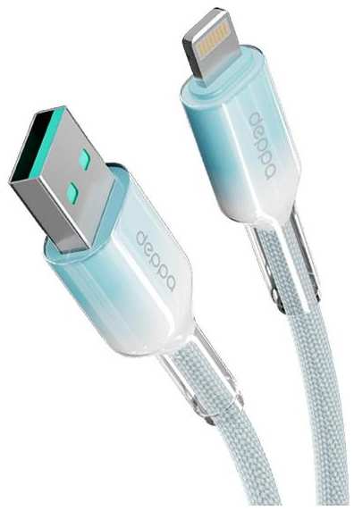 Кабель Deppa Joy USB-A/Lightning, 3 A, 1 м, мятный (72581)