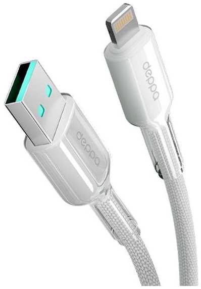 Кабель Deppa Joy USB-A/Lightning, 3 A, 1 м, белый (72582)