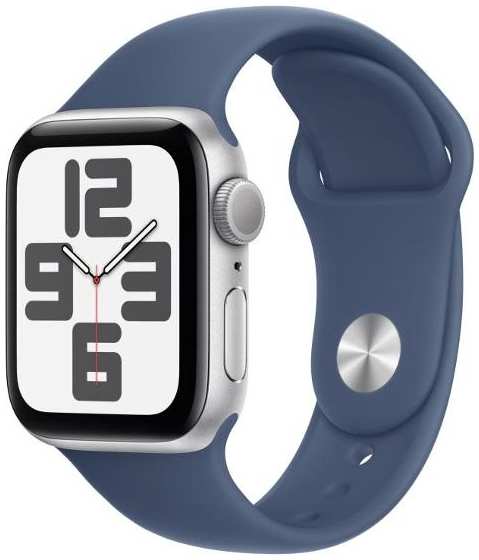 Смарт-часы Apple Watch SE (2024) 40mm Silver Aluminum Case with Denim Sport Band, размер S/M 90154244242