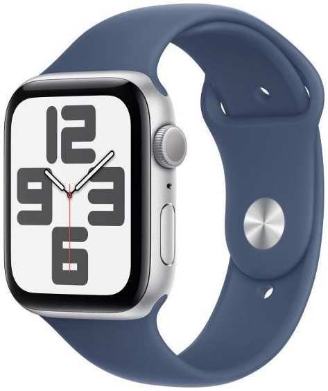 Смарт-часы Apple Watch SE (2024) 44mm Silver Aluminum Case with Denim Sport Band, размер S/M 90154244249