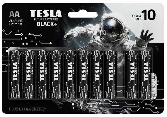 Батарейки Tesla Black+ LR6 (АА), 1,5 В, 10 шт (140126)