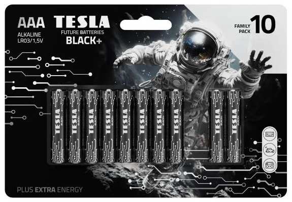 Батарейки Tesla Black+ LR03 (AAA), 1,5 В, 10 шт (140130)