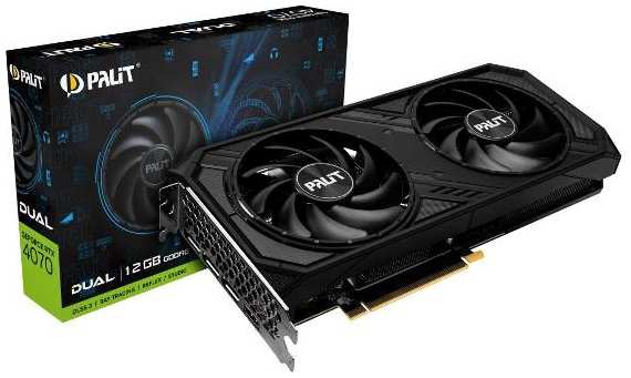 Видеокарта Palit RTX4070 Dual 12GB GDDR6 192bit 3-DP HDMI (NE64070019K9-1048D)