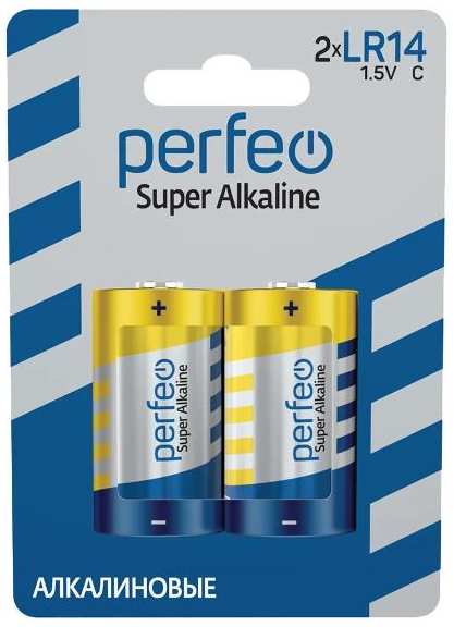 Батарейки Perfeo Super Alkaline LR14 (C), 1.5В, 2 шт (LR14/2BL)