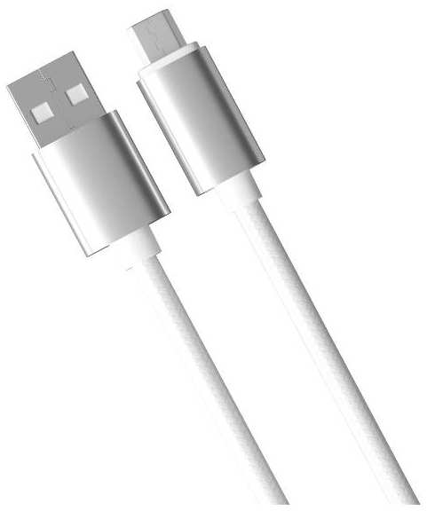 Кабель Red Line USB/microUSB, нейлоновая оплетка, 1 м, серебристый