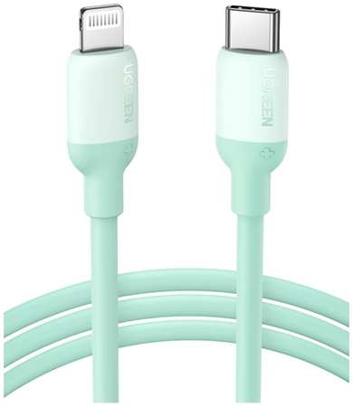 Кабель UGREEN US387 USB-C to Lightning Silicone 1m Green (20308) 90154407717