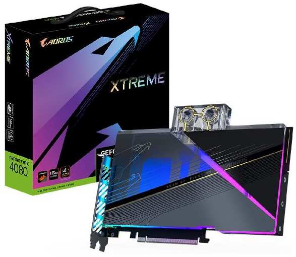Видеокарта GIGABYTE GeForce RTX 4080 Aorus Xtreme WaterForce WB 16GB (GV-N4080AORUSX WB-16GD)