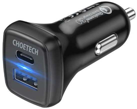 Автомобильное зарядное устройство Choetech USB-C QC 3.0 + PD 20 Вт, 38 Вт (TC0005) 90154417254