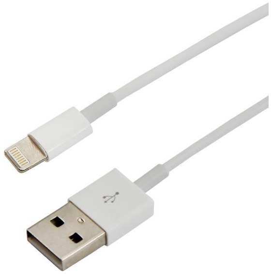 Кабель Rexant USB-Lightning, 2.4 А, 1 м, белый (18-0001) 90154422921