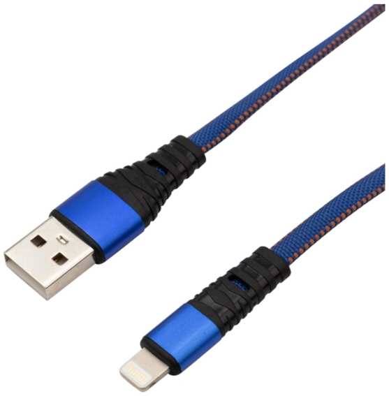 Кабель Rexant USB-Lightning, 2.4 A, 1 м, синяя нейлоновая оплетка (18-7053) 90154422922