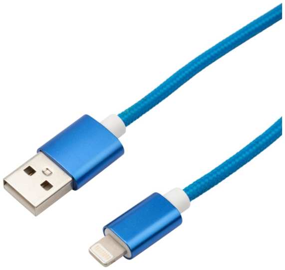 Кабель Rexant USB-Lightning, 1 м, нейлоновая оплетка, синий (18-7052) 90154422924