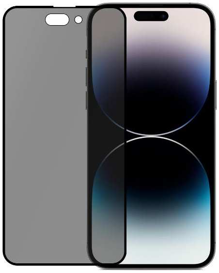 Защитное стекло с рамкой PERO Privacy, для Apple iPhone 14 Pro Max, черная рамка (PGFGP-I14PM)