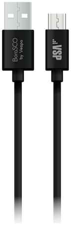 Кабель BoraSCO USB/micro USB, 2А, 1 м, черный (00000236677)