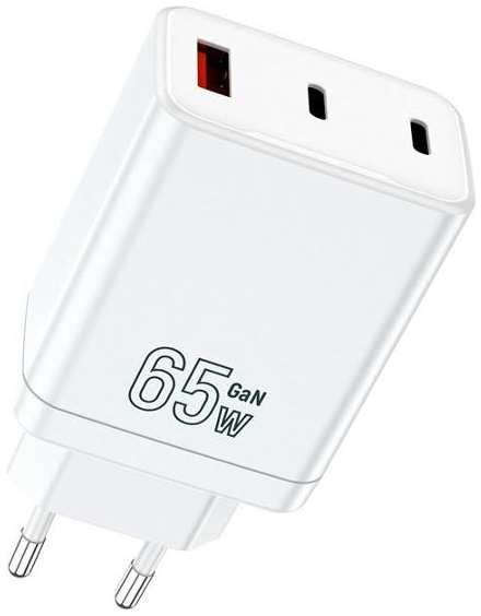 Сетевое зарядное устройство TFN USB-A + 2xType-C, 65 Вт White (TFN-WCRPD33) 90154453966