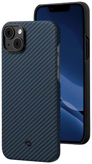 Чехол PITAKA MagEZ Case 3 для iPhone 14, кевлар, черный/синий (KI1408) 90154454546