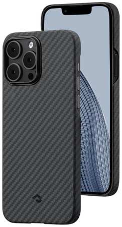 Чехол PITAKA MagEZ Case 3 для iPhone 14 Pro, кевлар, черный/серый (KI1401P) 90154458486