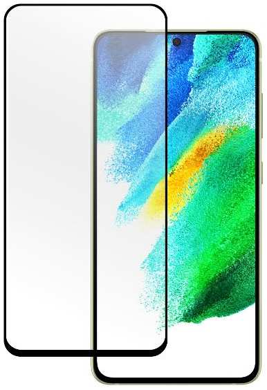 Защитное стекло с рамкой PERO Full Glue для Samsung Galaxy S21 FE, черная рамка (PGFG-S21FE)
