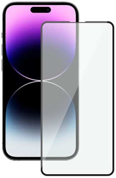 Защитное стекло с рамкой 2.5D Deppa Full Glue для iPhone 14 Pro Max, 0,3 мм, черная рамка (62915)