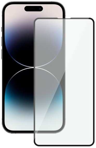 Защитное стекло с рамкой 2.5D Deppa Full Glue для iPhone 14 Pro, 0,3 мм, черная рамка (62913)