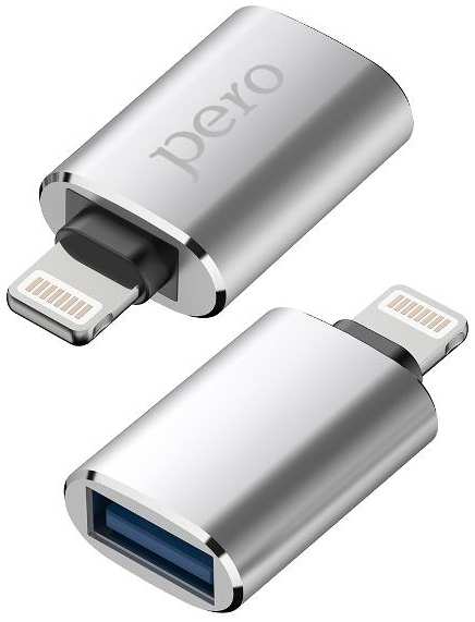 Адаптер PERO AD02 OTG Lightning/USB 3.0 Silver (PRAD02LTSR)