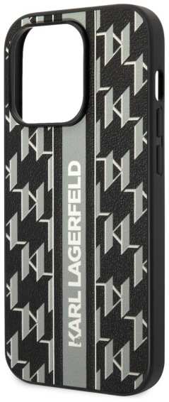 Чехол Karl Lagerfeld Monogram Vertical Logo Hard для iPhone 14 Pro PU (KLHCP14LPGKLSKG) 90154490180