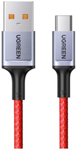 Кабель uGreen USB 2.0/USB Type-C 6A Aluminium Alloy Cable, 1 м, красный (20527)