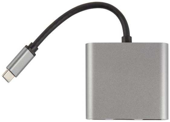 Адаптер Barn&Hollis USB Type-C 3in1 для MacBook, 4К, 60 Гц, металл, серый (УТ000027054) 90154605149