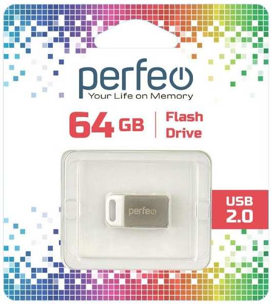 USB-флешка PERFEO Metal Series M05 USB 64GB (PF-M05MS064) 90154608357
