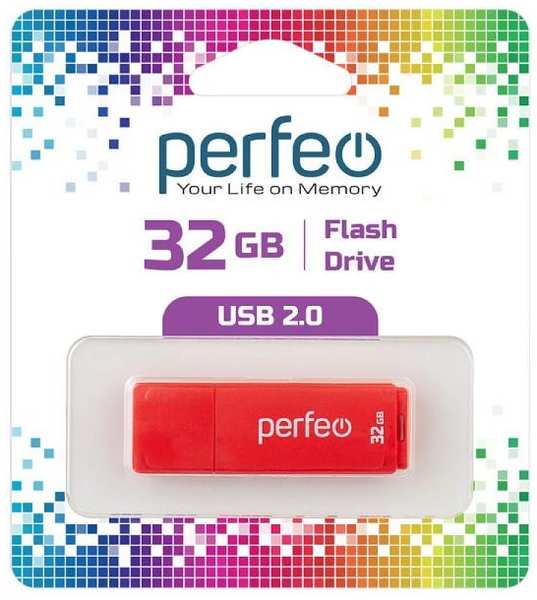 USB-флешка PERFEO C04 USB 32GB Red (PF-C04R032) 90154608359