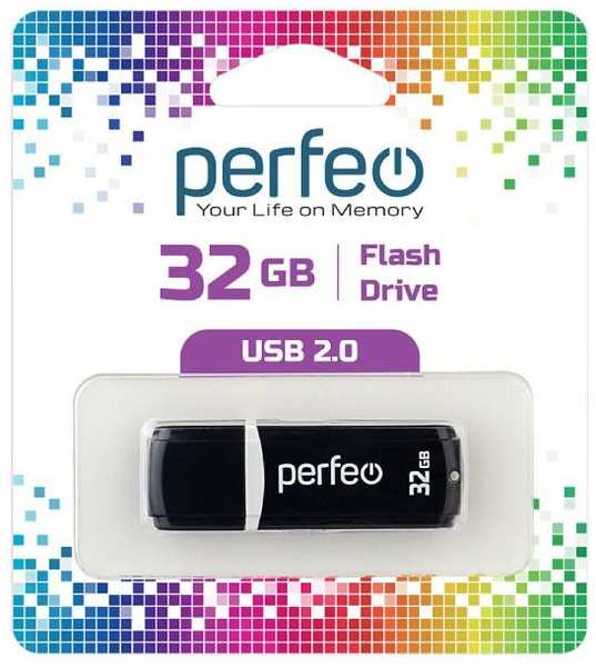 USB-флешка PERFEO C02 USB 32GB Black (PF-C02B032) 90154608503