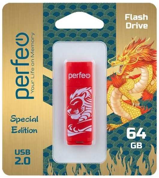USB-флешка PERFEO C04 USB 64GB Red (PF-C04RL064) 90154608506