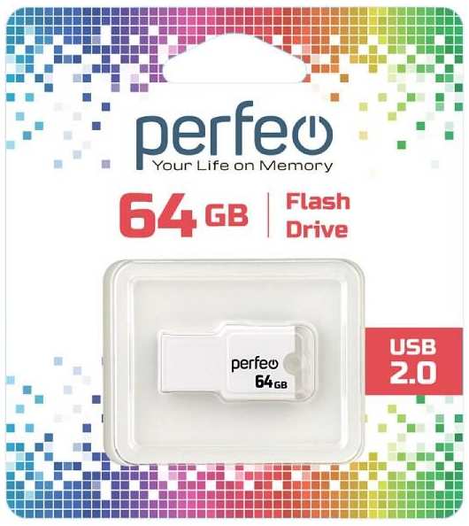 USB-флешка PERFEO M01 USB 64GB White (PF-M01W064) 90154608528