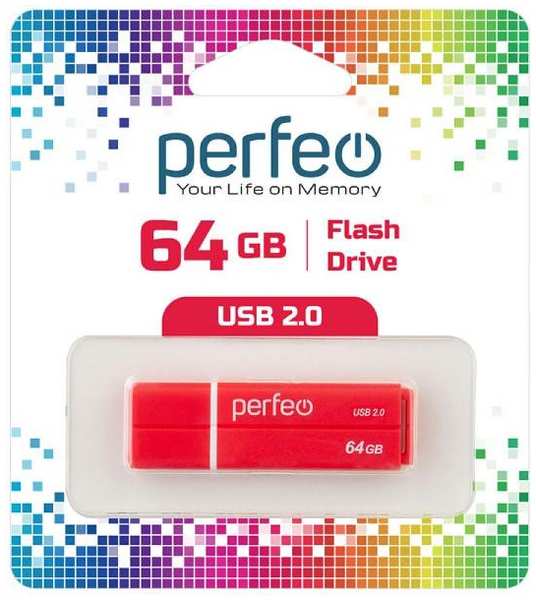 USB-флешка PERFEO C01G2 USB 64GB Red (PF-C01G2R064) 90154608546
