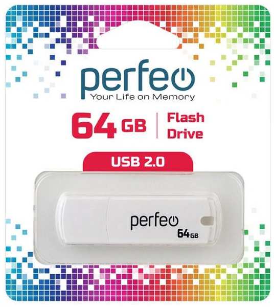USB-флешка PERFEO C05 USB 64GB White (PF-C05W064) 90154608567