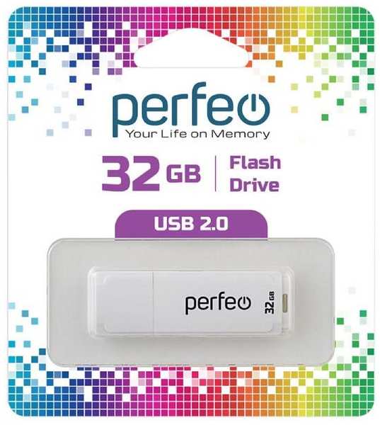 USB-флешка PERFEO C04 USB 32GB White (PF-C04W032) 90154608569